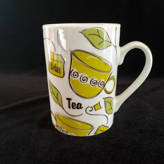 "Tea" Mug/Cup, By Clay Art. Relax, Sip, Calm, Tea. Apothecary, Herbs.