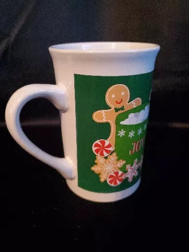 "Joy" Christmas Mug/ Cup, Gingerbread & Peppermint. By Royal Norfolk.